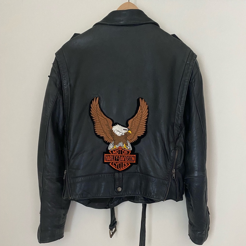 Harley Davidson Black Leather Moto Jacket